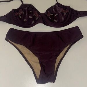 Recco Size Extra Large Purple Brazilian Underwire Bikini Set. New With Tags